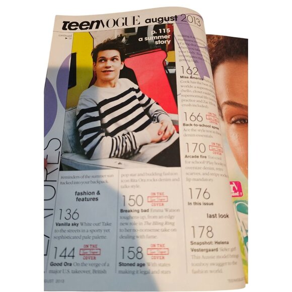 Teen Vogue Magazine August 2013 Emma Watson Cover Issue A+ Fashion Denim Ideas - Picture 5 of 13